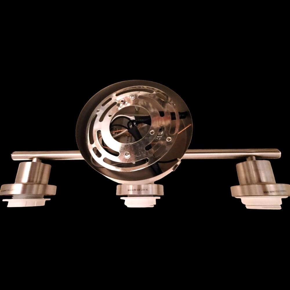 Unicozin 3-Light Brushed Nickel Wall Sconce Clear Glass E26 Model RJ-WR03 - Picture 7 of 10